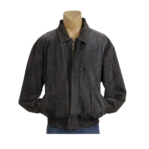 ISPO by Amerella Brown Suede Vintage Bomber Jacket - Picture 1 of 16